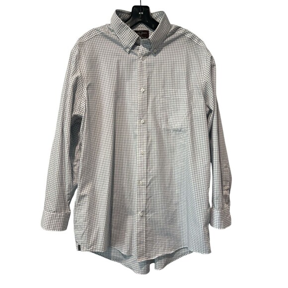 Black Brown 1826 Other - Black Brown Men’s Long Sleeve Button Down White/balck Check Classic Fit 16 1/2